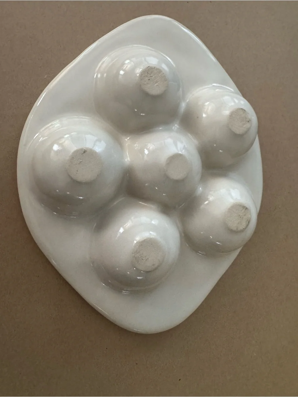 Vintage White Porcelain Six-Hole Escargot Serving Dish